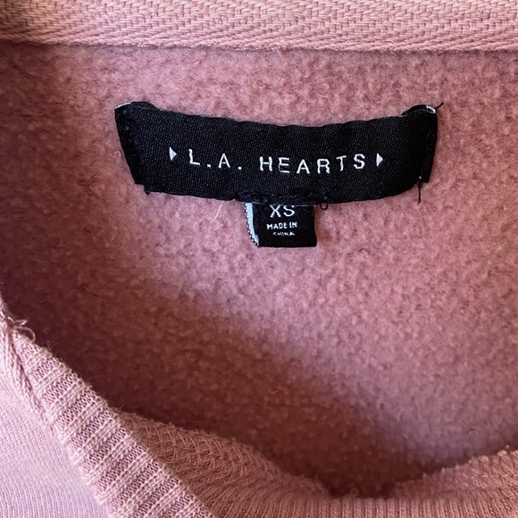 LA Hearts Pink Cropped Hoodie Size XS - Picture 2 of 9
